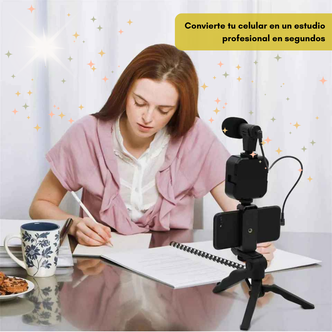 Kit de grabación portátil - incluye trípode y micrófono