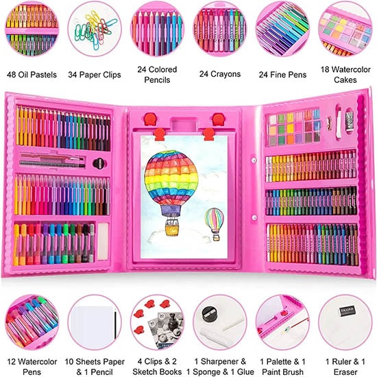 Set de Arte 208 Piezas con Atril