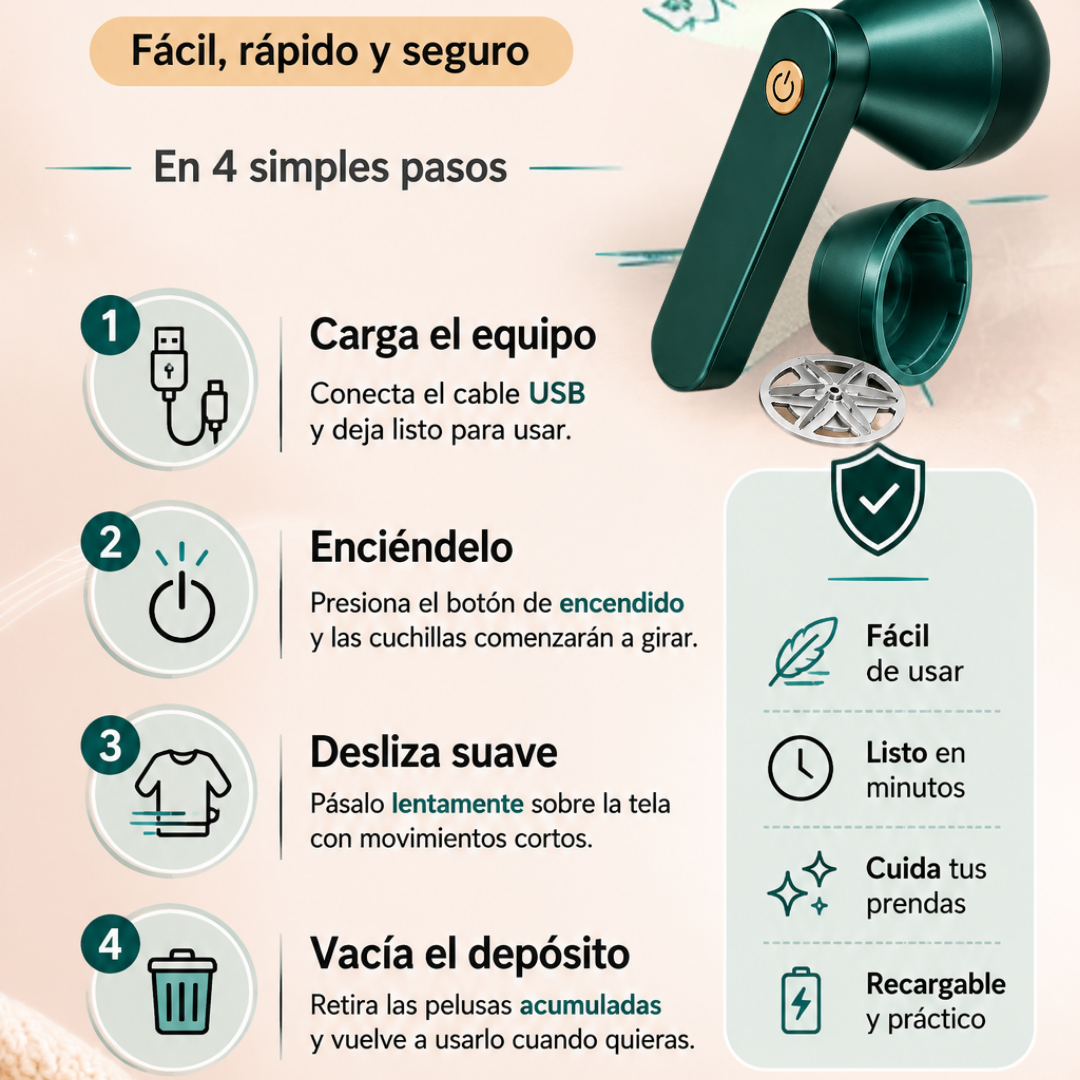 Removedor Pelusa Recargable Usb