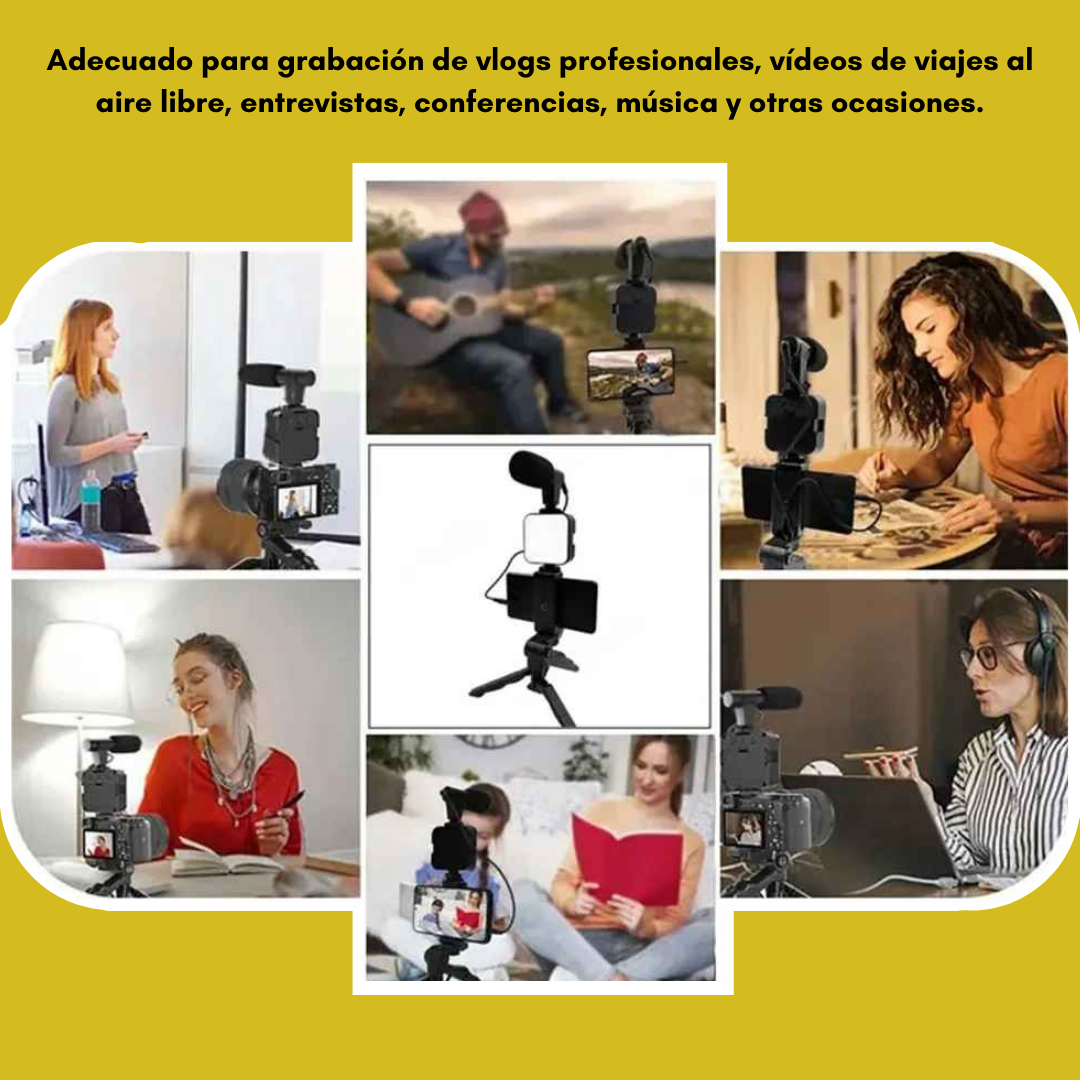 Kit de grabación portátil - incluye trípode y micrófono