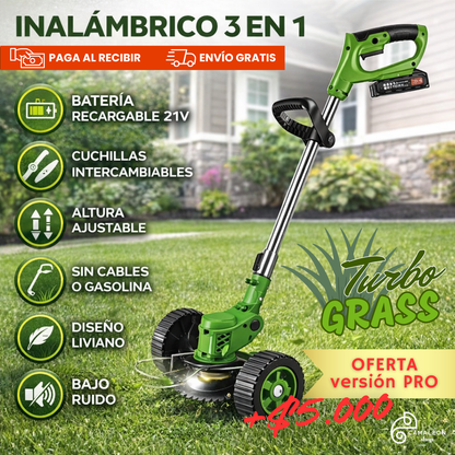 Turbo Grass – Cortacésped Inalámbrico 3 en 1