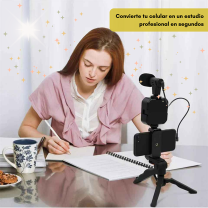 Kit de grabación portátil - incluye trípode y micrófono