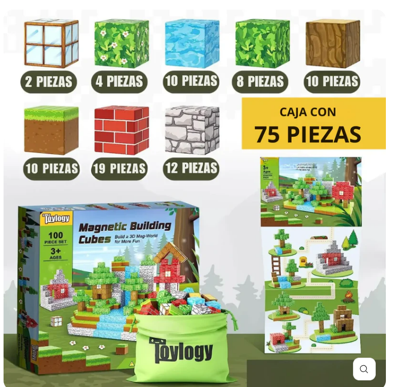 Cubos Magnéticos Premium 75 piezas