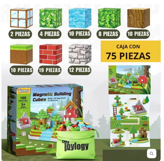 Cubos Magnéticos Premium 75 piezas