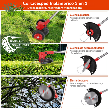 Turbo Grass – Cortacésped Inalámbrico 3 en 1