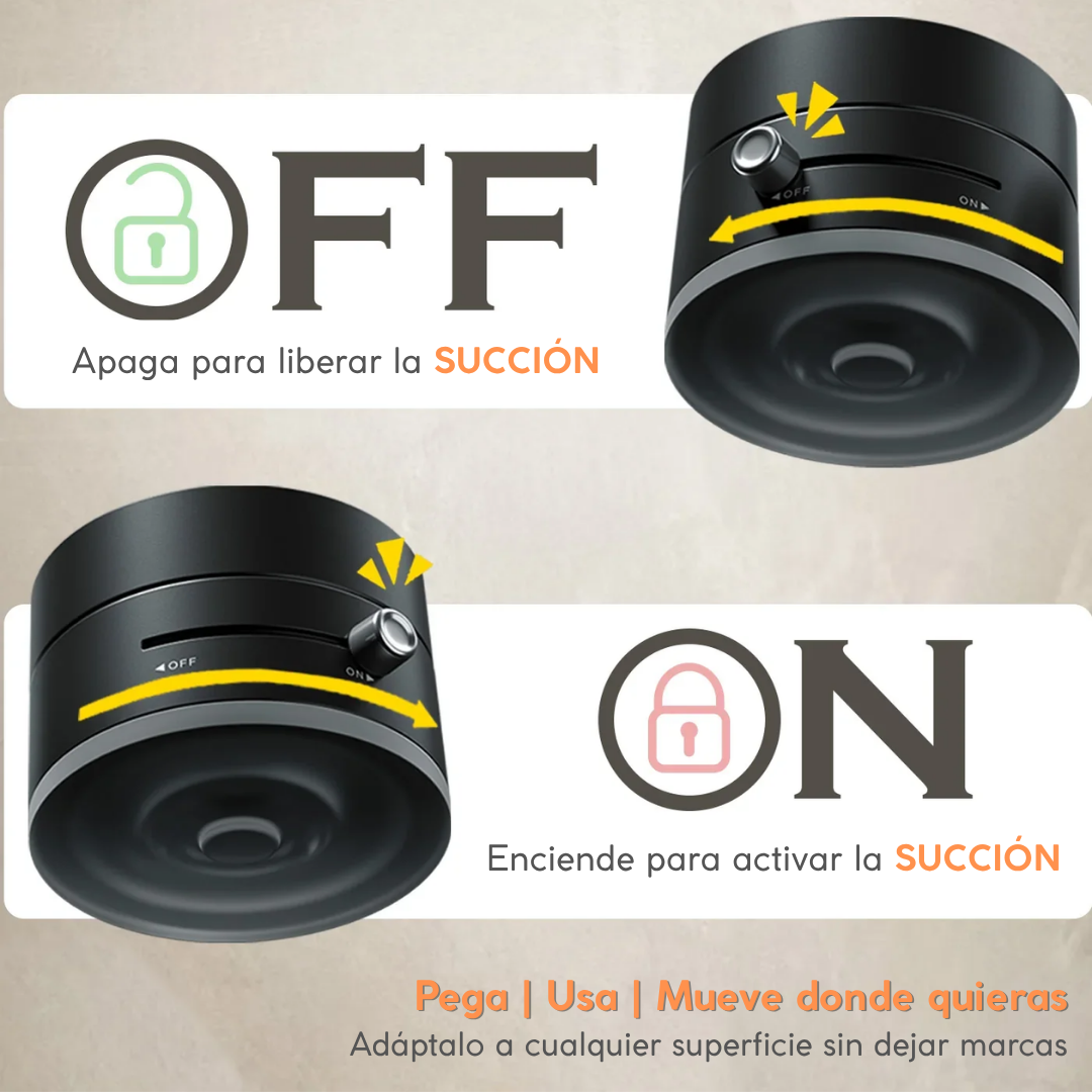 Stick&Hold – Soporte Magnético Reutilizable / Pega, despega y disfruta de manos libres todo el día