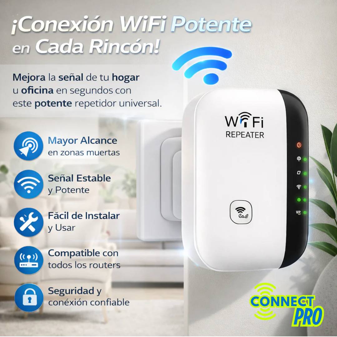 ConnectPro Extensor WiFi – Mejora tu señal