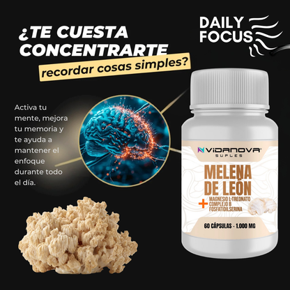 DailyFocus Melena de León Fortificada – Enfoque y energía para cada día
