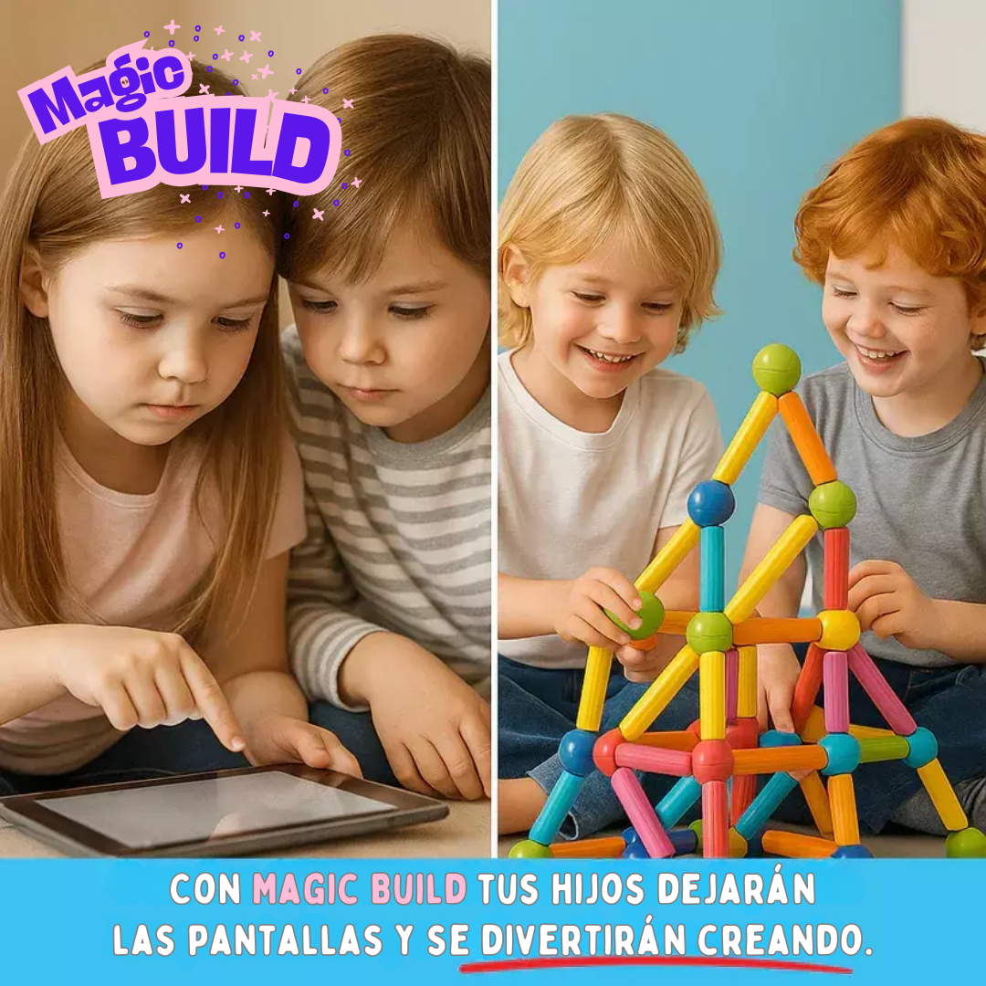 Set Magnético MagicBuild 180 pcs – Crea Mundos Nuevos en Cada Juego