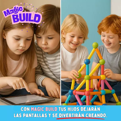 Set Magnético MagicBuild 180 pcs – Crea Mundos Nuevos en Cada Juego