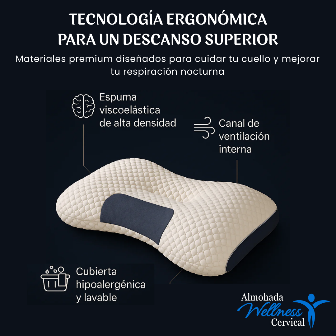 Almohada Wellness Cervical – Máximo Apoyo, Menos Tensión