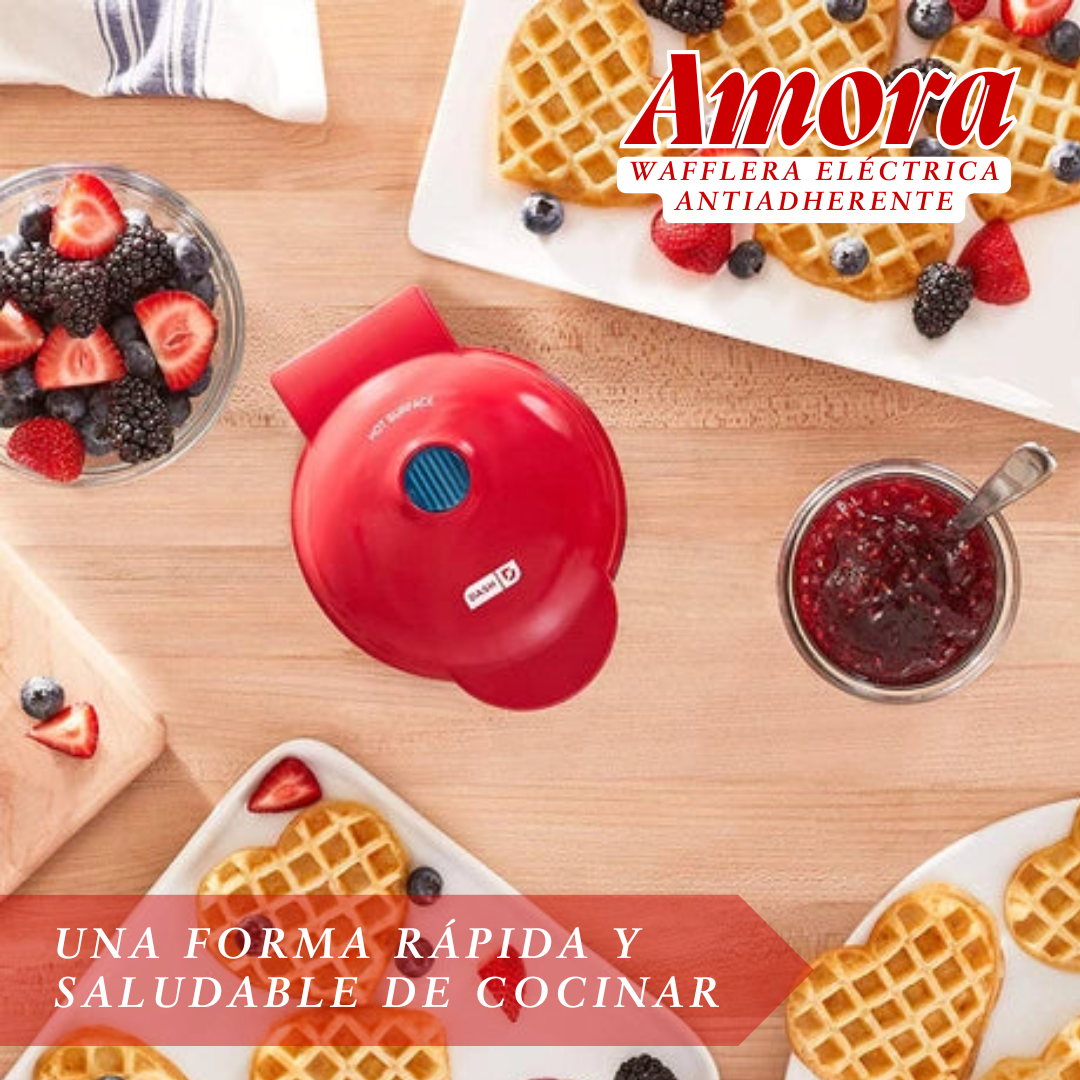 Amora - Mini Waflera Eléctrica Antiadherente