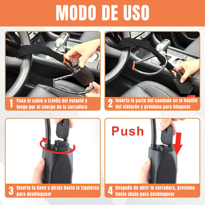 Cerradura de Volante al Cinturón - Protege tu Auto