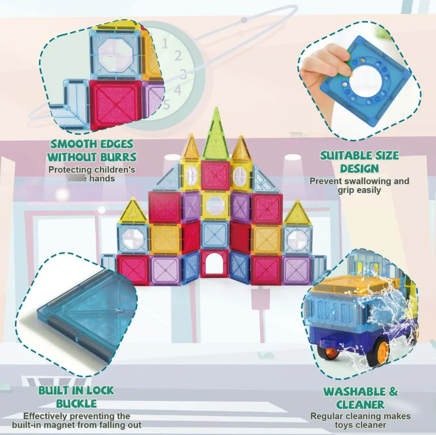 Bloques Magnéticos Para Construir 60 Pc