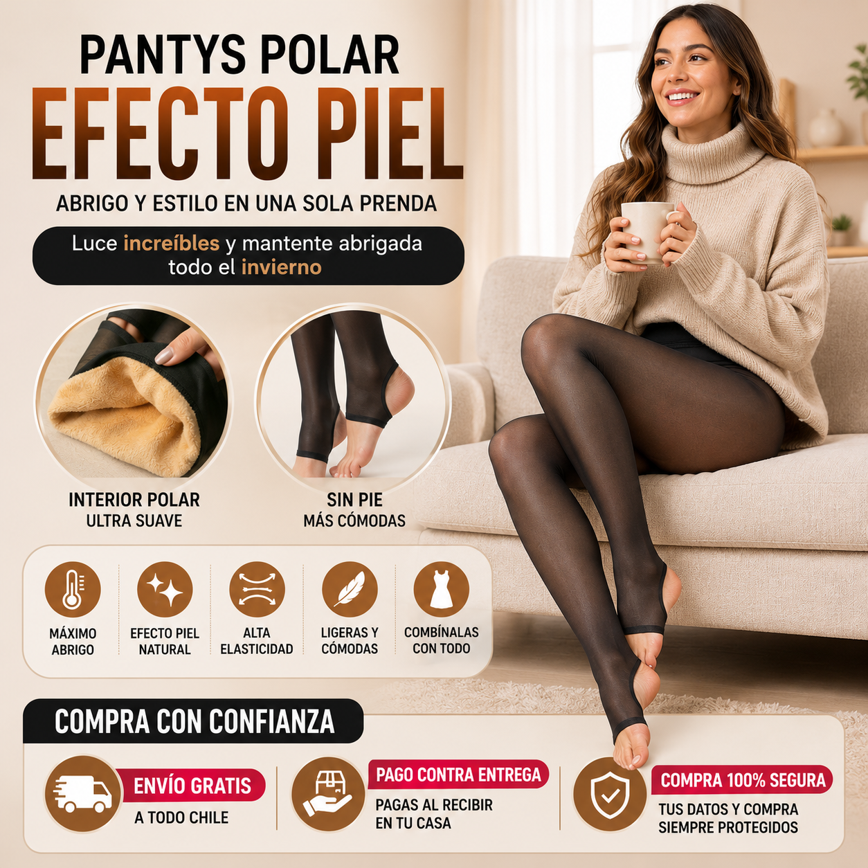 Pantys Polar Efecto Piel ❄️ 2x1 por Tiempo Limitado