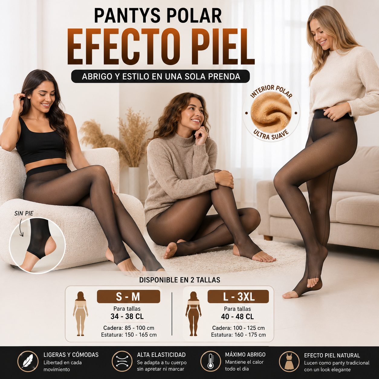Pantys Polar Efecto Piel ❄️ 2x1 por Tiempo Limitado